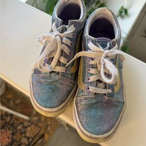 Vans Kids Blue and Purple Glitter Sneakers